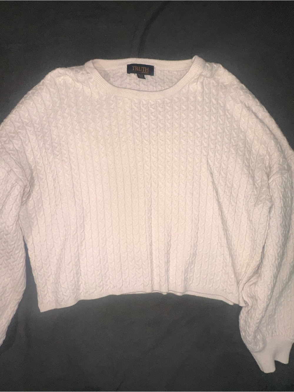 Truth Cream Cable Knit Scoopneck Sweater
